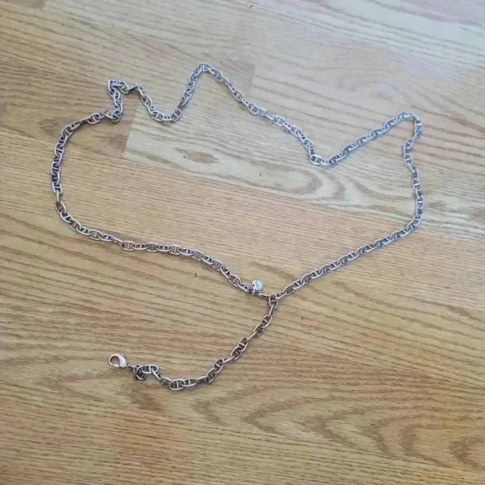 Vintage Stella & Dot Versatile Statement 2 In 1 Silver Tone Necklace Chain Belt